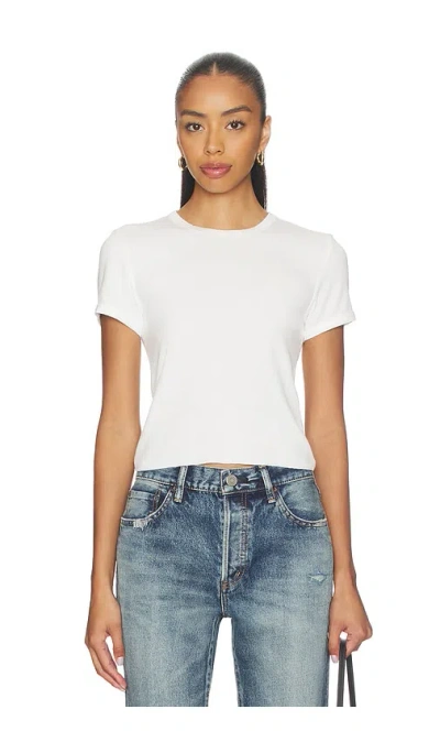Re/done 90's Ribbed Cap Sleeve Tee In Off White