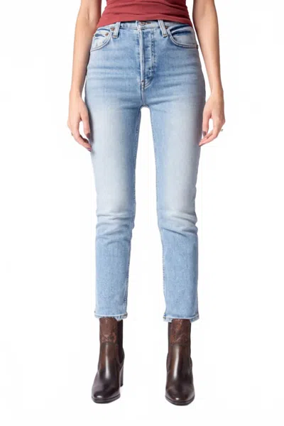 Re/done 90s Ankle Crop Jeans In Hazey Indigo In Blue