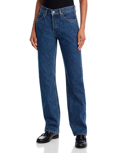 Re/done 90s High Rise Jeans In Rustic Indigo In Purple