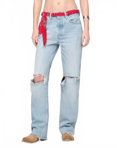 Re/done 90s High Rise Loose Jeans With Bandana In Silver Springs In Black