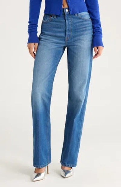 Re/done '90s High Waist Loose Straight Leg Jeans In Blue