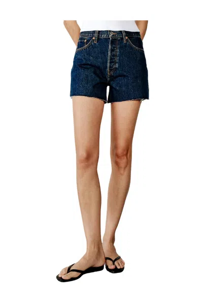 Re/done 90s Low Slung Jean Short In Heritage Rinse In Blue