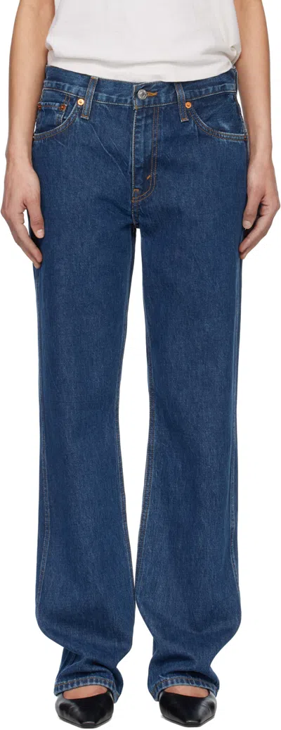 Re/done 90s Mid Rise Loose Jeans In Orange