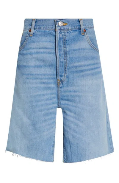 Re/done '90s Raw Hem Long Denim Shorts