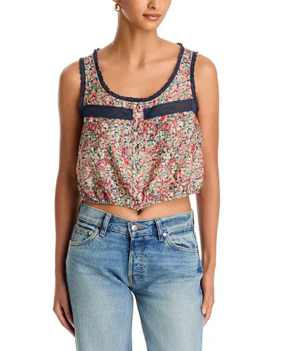Re/done Allegra Cotton Silk Printed Tank In Multi