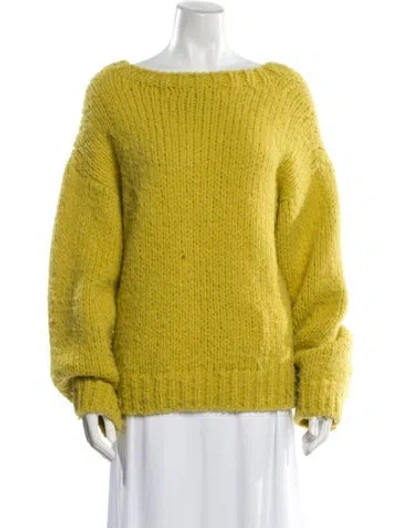 Pre-owned Re/done Alpaca Bateau Neckline Sweater In Yellow