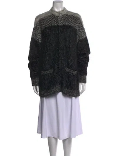 Pre-owned Re/done Alpaca Colorblock Pattern Sweater In Black