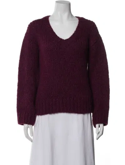 Pre-owned Re/done Alpaca Crew Neck Sweater In Purple