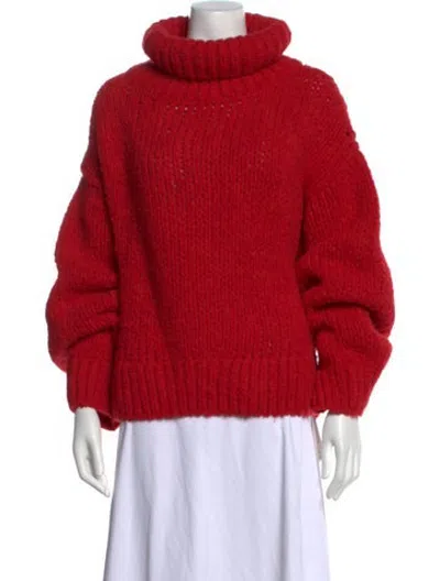 Pre-owned Re/done Alpaca Turtleneck Sweater In Red
