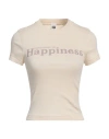 Re/done & Pam Woman T-shirt Beige Size Xs Recycled Cotton