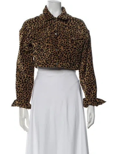 Pre-owned Re/done Animal Print Denim Jacket In Neutral