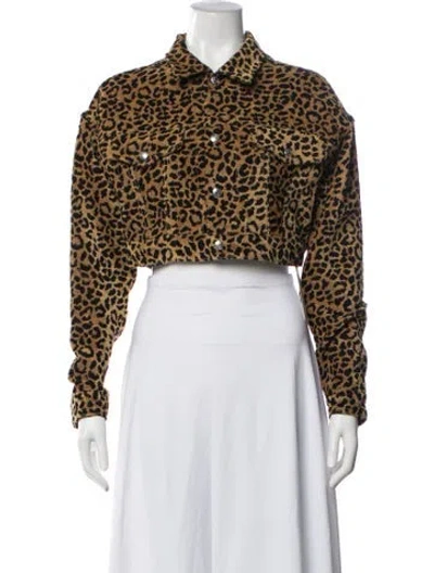 Pre-owned Re/done Animal Print Denim Jacket W/ Tags In Multicolor