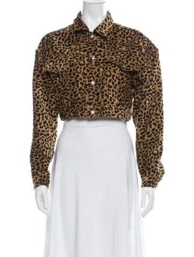 Pre-owned Re/done Animal Print Denim Jacket In Yellow