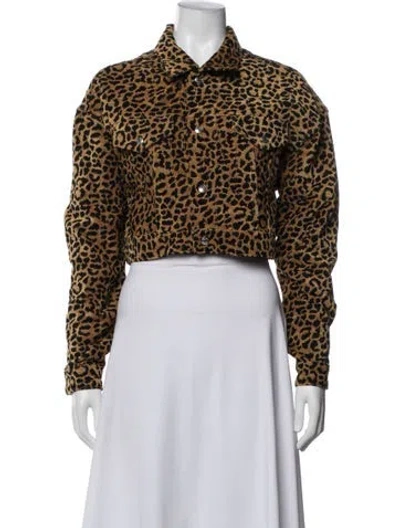 Pre-owned Re/done Animal Print Denim Jacket In Yellow