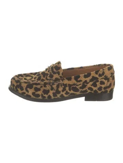 Pre-owned Re/done Animal Print Loafers In Black