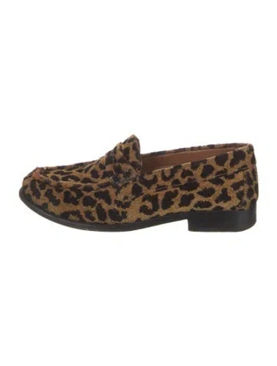 Pre-owned Re/done Animal Print Loafers In Brown