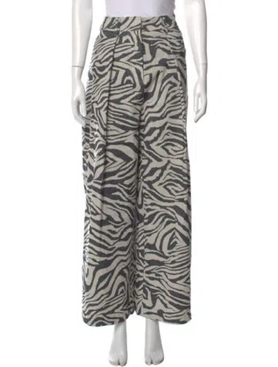 Pre-owned Re/done Animal Print Straight Leg Pants In Neutral