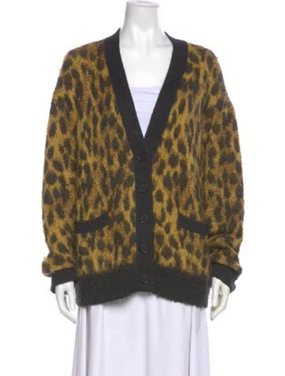 Pre-owned Re/done Animal Print V-neck Sweater In Multi