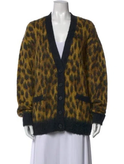 Pre-owned Re/done Animal Print V-neck Sweater W/ Tags In Multi