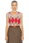 Re/done Argyle Vest In Multi