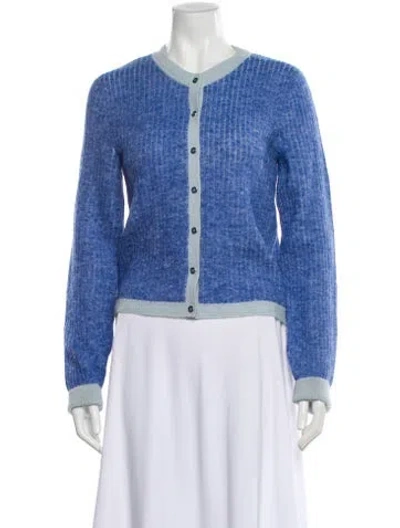 Pre-owned Re/done Baby Alpaca Crew Neck Sweater In Blue