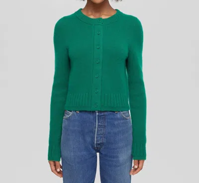 Re/done Baby Crew Cardigan In Grass Green In Multi