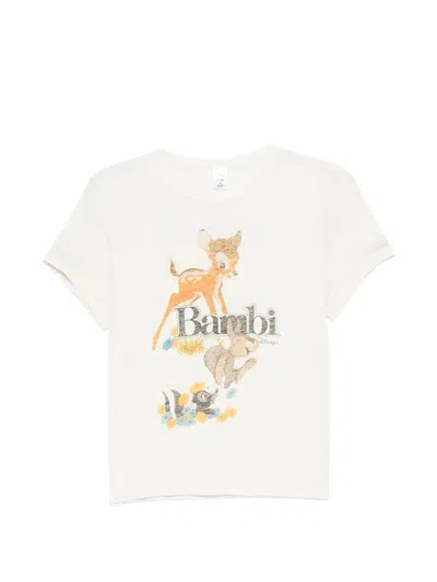 Re/done Bambi Graphic-print T-shirt In Neutral