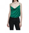 Re/done Bandana Party Scoop Neck Top In Grass Green In Green