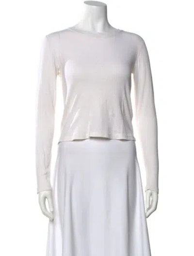 Pre-owned Re/done Bateau Neckline Long Sleeve Crop Top In Neutral