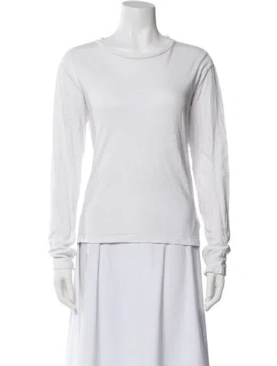 Pre-owned Re/done Bateau Neckline Long Sleeve Sweatshirt In White