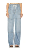 Re/done Beach Mid-rise Straight-leg Jeans In Blue