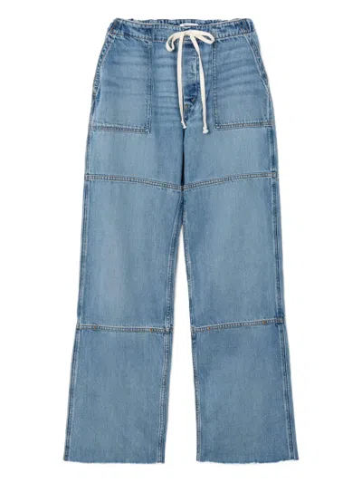 Re/done Beach Panelled Drawstring Jeans In Blue