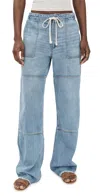 Re/done Beach Mid-rise Straight-leg Jeans In Blue