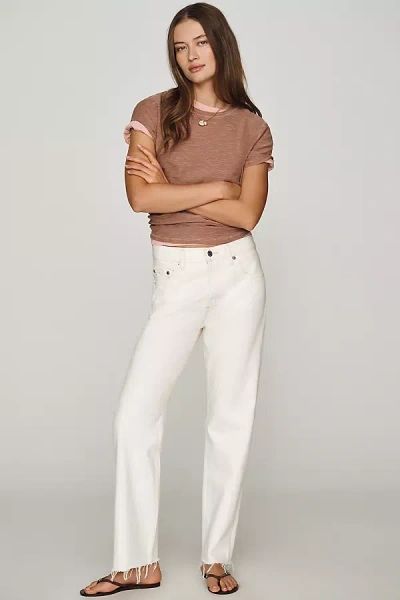 Re/done Beau High-rise Cropped Straight-leg Jeans In White