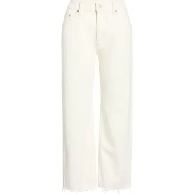 Re/done Beau Raw Hem Crop Straight Leg Jeans In Neutral