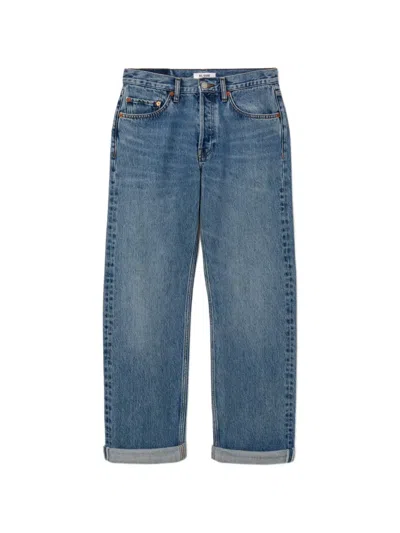 Re/done Beau Straight-leg Jeans In Blue