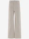Re/done Beige Stretch Cotton Pants In White