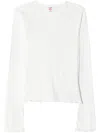 Re/done Bell-sleeved Crinkled Top In White
