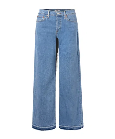 Re/done Mid-rise Wide-leg Jeans In Blue