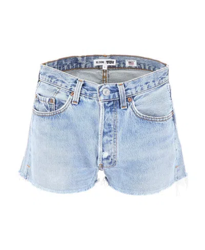 Re/done Belt-loop Shorts In Blue