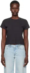 Re/done Black Hanes Edition 1950s Boxy T-shirt In Washed Black