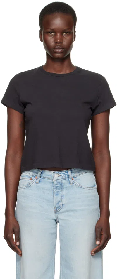 Re/done Black Hanes Edition 1950s Boxy T-shirt In Washed Black