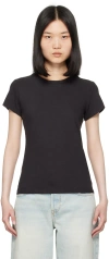 Re/done Black Hanes Edition 1960s Slim T-shirt In Washed Black