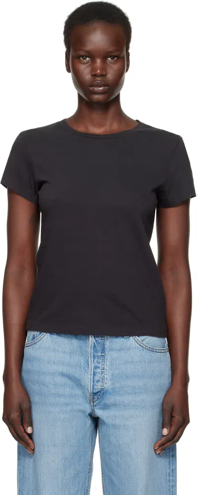 Re/done Black Hanes Edition 1960s Slim T-shirt In Washed Black