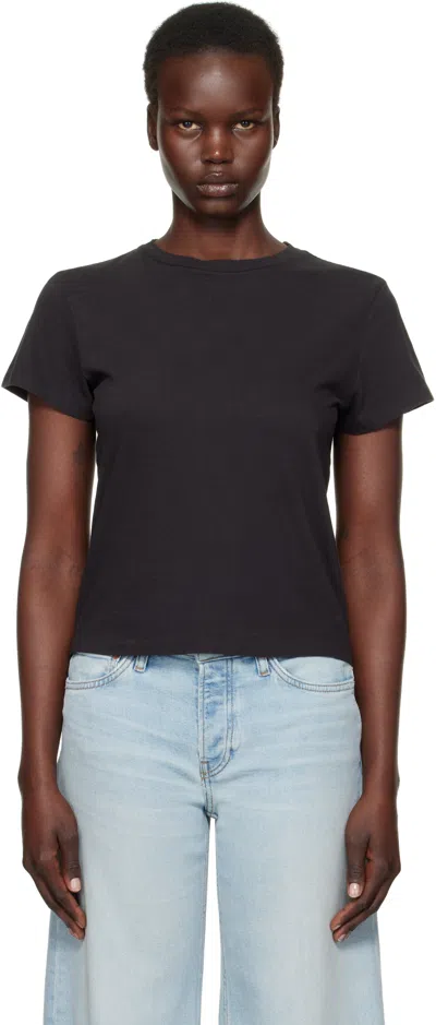 Re/done Black Hanes Edition Classic T-shirt In Washed Black