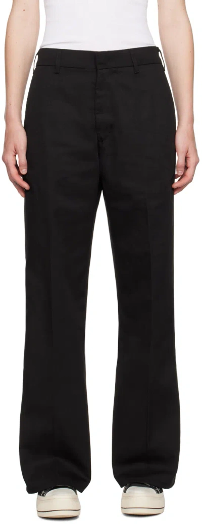 Re/done Schlaghose Aus Baumwoll-twill In Schwarz