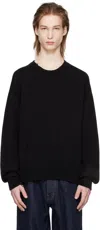 Re/done Black Thrashed Sweater In Black