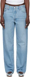 Re/done Blue Loose Long Jeans In Wasted Indigo