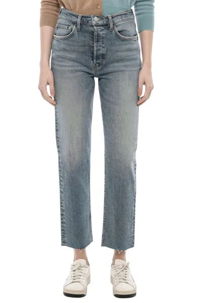 Re/done Blue Straight High Rise Jeans