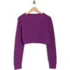 Re/done Boatneck Crop Pullover Sweater In Purple